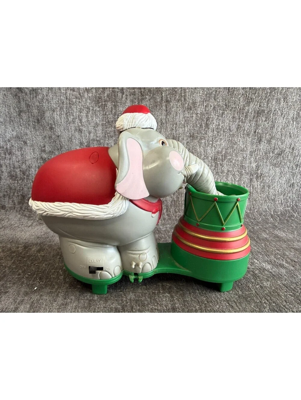 Vintage Santa's Action World Edgar The Christmas Bubble Elephant Ornament In Box